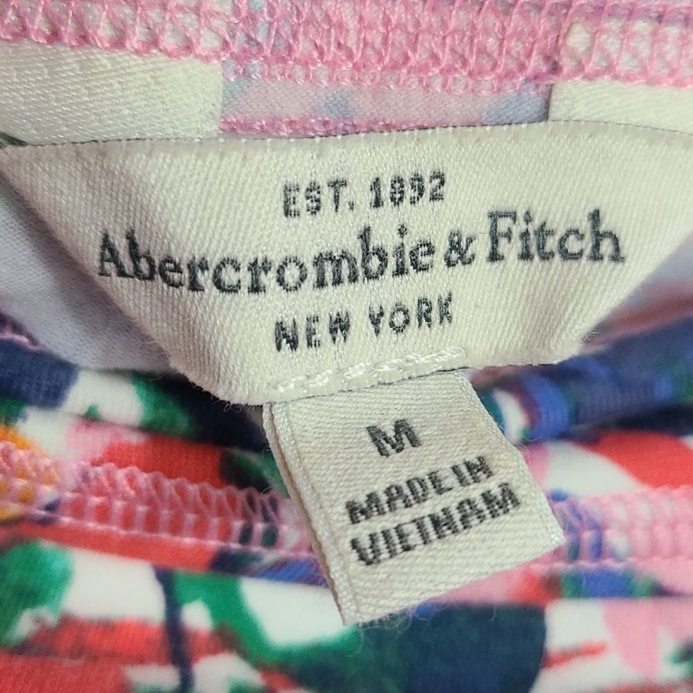 Abercrombie & Fitch Mini Skirt Perfect Stretch Pink Floral Bodycon Colorful Knit - Picture 6 of 9